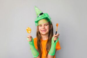 kid with candy
